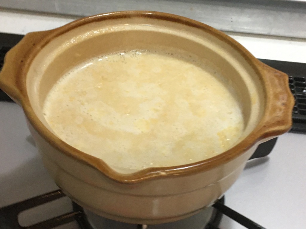 小鍋のコーンスープ